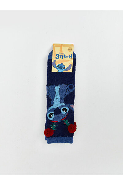 LC Waikiki Peak Yeni Sezon Stitch Baskılı Kadın Ev Çorabı