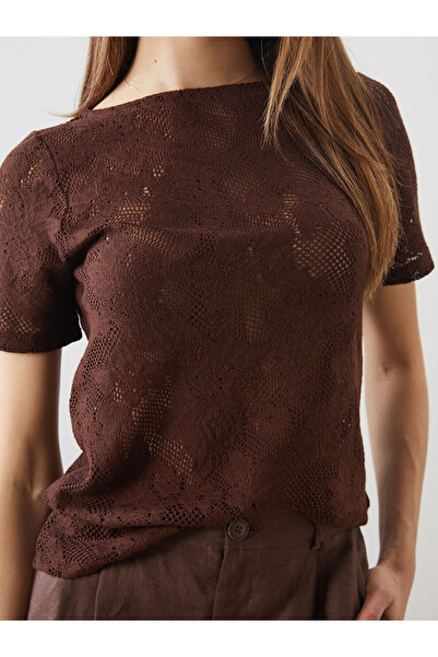 LC Waikiki LCWAIKIKI Classic Bisiklet Yaka Dantelli Bluz