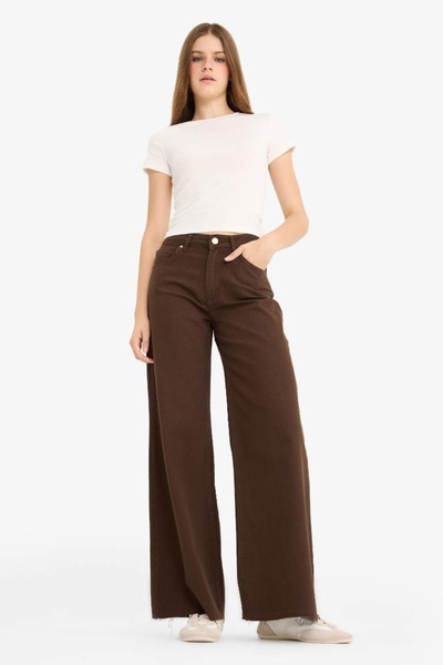 DeFacto Wide Leg Normal Waist Standard Length Gabardine Pants (25 AU)