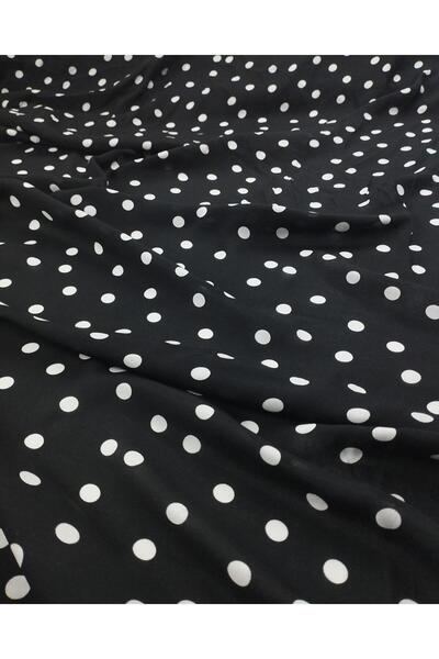 Kumaş Parça Чорний з білими крапками віскозний вуаль Ширина: 135