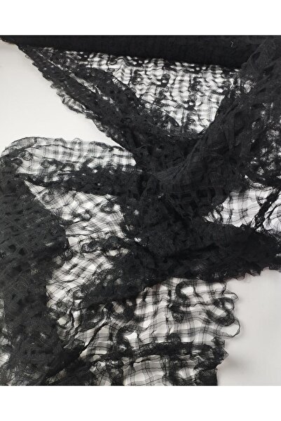 Kumaş Parça TEK EN Siyah Renkte Kurdele Tül (En 70 cm x Boy 275 cm)