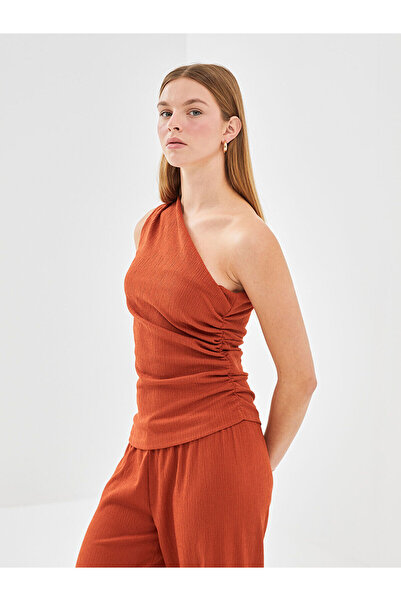 LC Waikiki Peak New Season One Shoulder Textured Women's Blouse