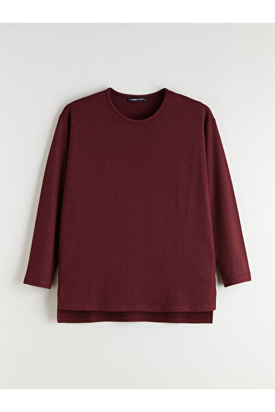 LC Waikiki Artı Yeni Sezon Bisiklet Yaka Oversize Kadın Tişört