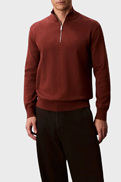 Calvin Klein Pamuklu Regular Fit Yarım Fermuarlı Dik Yaka Kazak LV040BM356XWI Erkek KAZAK LV040BM356