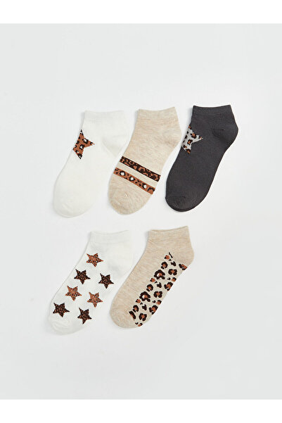 LC Waikiki Seray New Season Patterned Women's Booties Socks 5-Pack