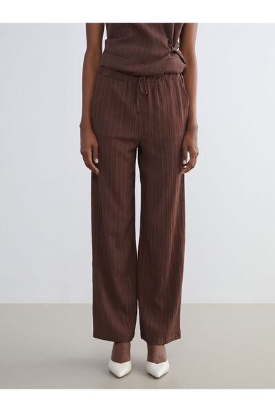 LC Waikiki Women's Linen Blended Pants with Elastic Waist