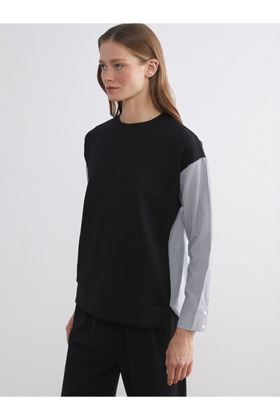 LC Waikiki Crew Neck Striped Oversize Women's Sweatshirt