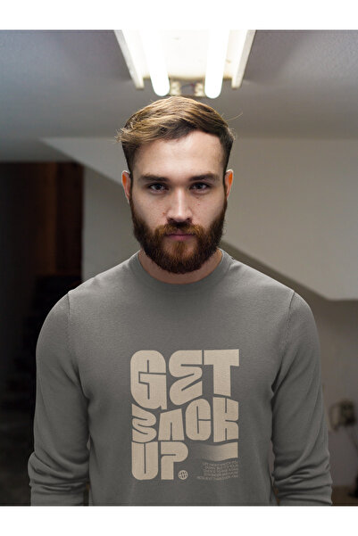 MAGORS سترة رياضية قطنية مطبوعة بأكمام طويلة وياقة دائرية مصنوعة من 3 خيوط