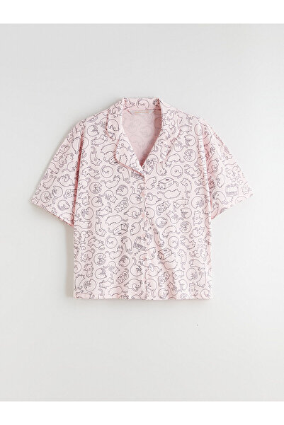 LC Waikiki Büyük Beden Gömlek Yaka Kadın Pijama
