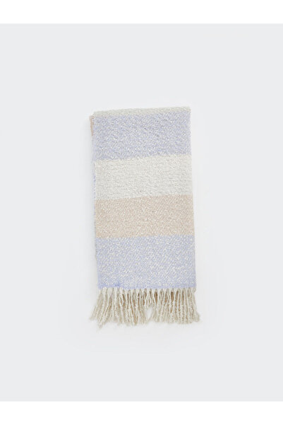 LC Waikiki Lilac Color Block Fringed Women's Scarf