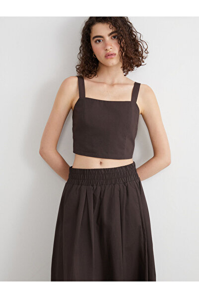 LC Waikiki Özmarka New Season Square Neck Strap Crop