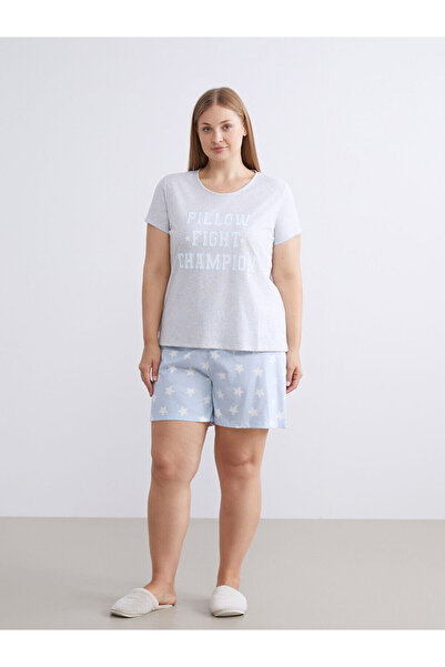 LC Waikiki Özmarka Yeni Sezon Yıldız Desenli Kadın Şortlu Pijama Takımı
