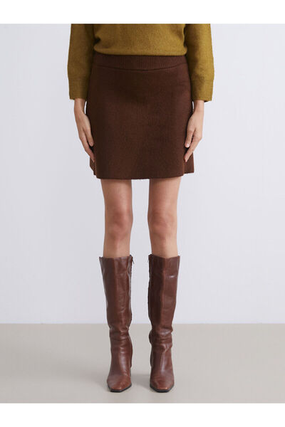 LC Waikiki Özmarka Yeni Sezon Beli Lastikli Triko Mini Etek