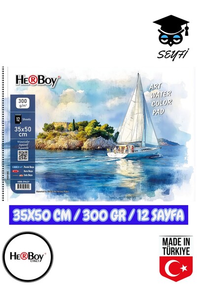 SEYFİKİRTASİYE 35X50 ескізний альбом для малювання олівцем 300 г ТЕЛІ 12 сторінок HERBOY