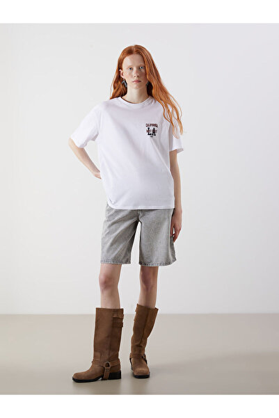 LC Waikiki Γυναικείο μπλουζάκι με στάμπα Crew Neck