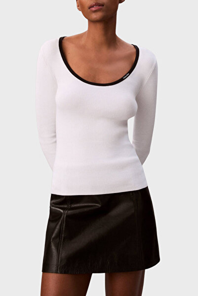Calvin Klein Pamuklu Slim Fit Bisiklet Yaka Fitilli Kazak LV044D360GUB1 KAZAK LV044D360G UB1