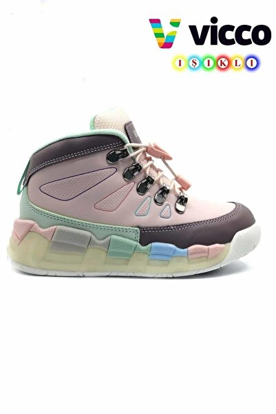 Vicco Ellen Işıklı Çocuk Bot Ayakkabı 946.F24K.417-114Pudra