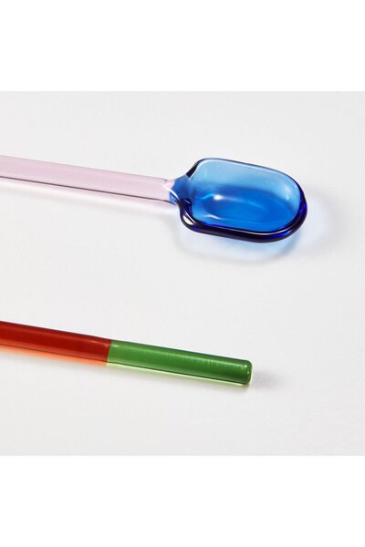 IKEA FENGÖMMARE Spoon, set of 2, glass/multicolour, 16 cm