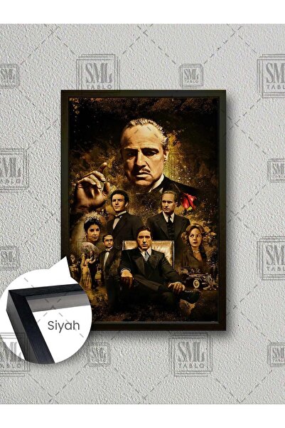 SML TABLO Godfather Filmi Afişi Marlon Brando Al Pacino Corleone Mafya Babala...