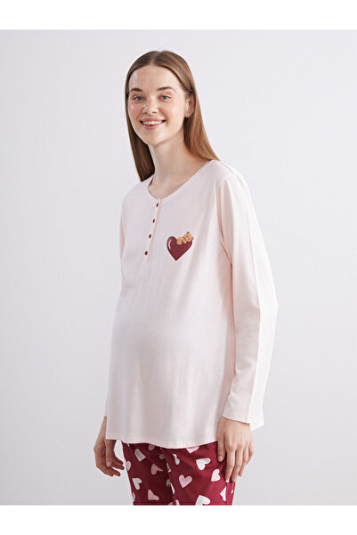 LC Waikiki Set de pijamale de maternitate cu imprimeu cu decolteu