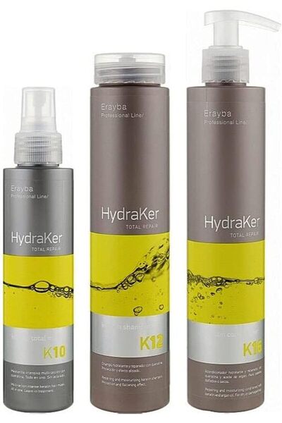 Erayba ايرايبا مجموعه هيدراكير للشعر التالف بالكيراتين وزيت الأرجان (شامبو 25...