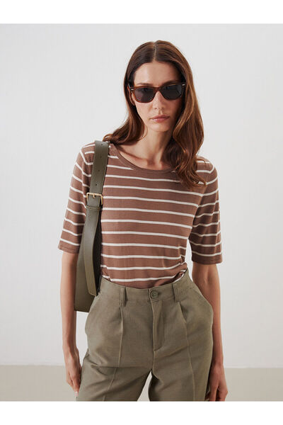 LC Waikiki Pulover de tricotaj pentru femei, cu dungi, Özmarka, sezon nou gul...