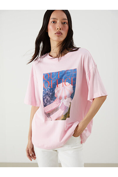 LC Waikiki Γυναικείο μπλουζάκι Özmarka New Season με στάμπα και λαιμόκοψη ποδ...