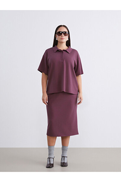 LC Waikiki Plus Size Polo Neck Women's T-Shirt