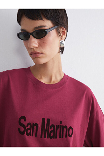 LC Waikiki Γυναικείο μπλουζάκι με στάμπα San Marino (W5)