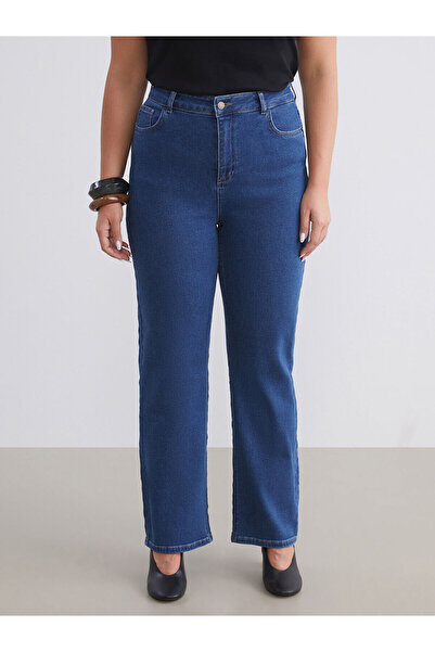 LC Waikiki Büyük Beden Straight Fit Kadın Jean Pantolon