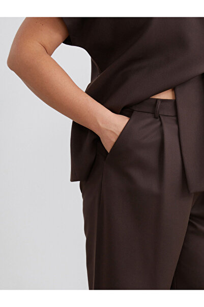 LC Waikiki Vizyon New Season Plus Size Loose Fit Women's Pleated Trousers