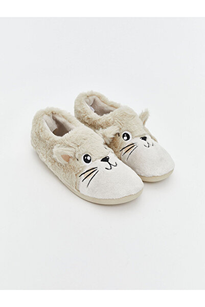 LC Waikiki Γυναικείες παντόφλες εσωτερικού χώρου από βελούδινο με φιγούρα κουνελιού