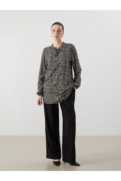 LC Waikiki New Season Tie Neck Patterned Blouse