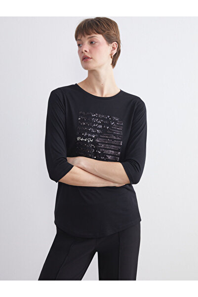 LC Waikiki Peak Yeni Sezon Bisiklet Yaka Pul İşlemeli Bluz