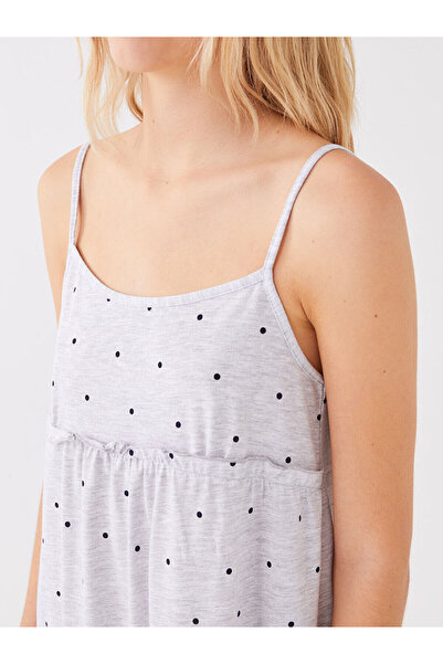 LC Waikiki LCW DREAM U Yaka Desenli Askılı Kadın Gecelik