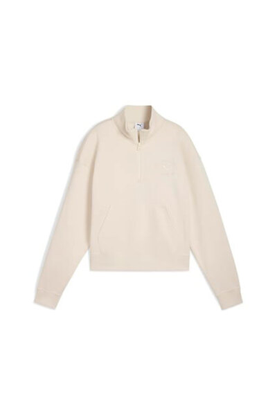 Puma Class Half-Zip Crew Women's Beige Sweatshirt 68813887