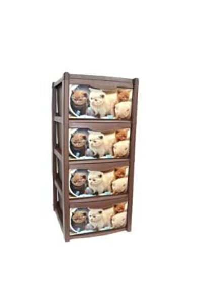 OEM Storage Cabinet, Plastic, 4 Drawers with Cat Designs