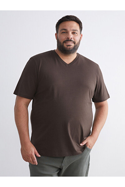LC Waikiki Ozmarka New Season V-Neck Short Sleeve Combed Cotton Men's T-Shirt