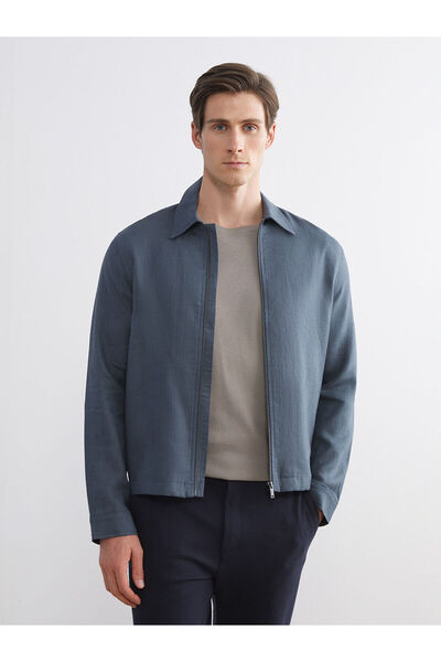 LC Waikiki Petrol Standard Mold Shirt Collar Men's Coat