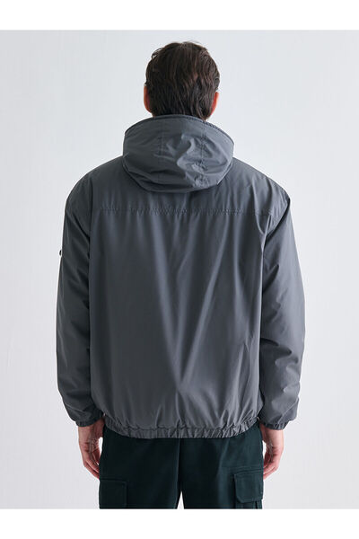 LC Waikiki Ανδρικό παλτό μεσαίου πάχους Orange Comfortable Fit με κουκούλα