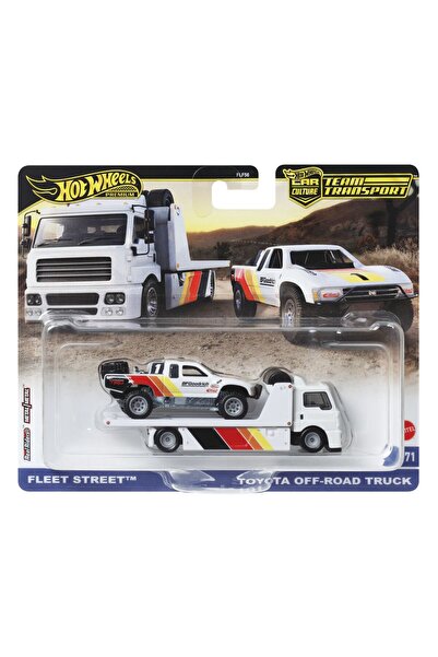 mattel HOT WHEELS FLEET STREET TRANSPORTER WITH TOYOTA OFF ROAD TRUCK SCALE 1:64