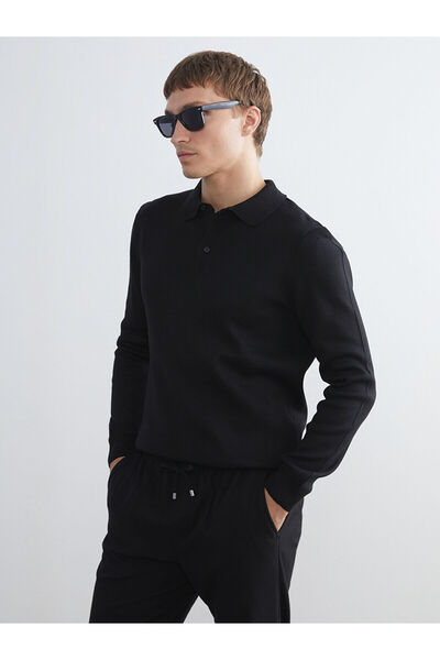 LC Waikiki LCWAIKIKI Мъжки трикотажен пуловер с класическа поло яка с дълъг р...