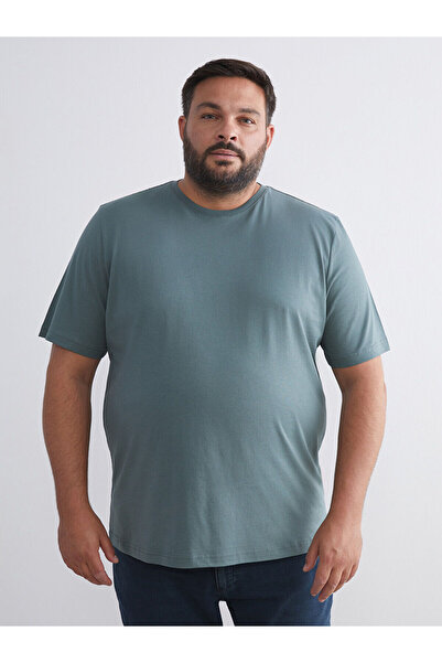 LC Waikiki Peak New Season Large Size Basic Combed Cotton Men's T-Shirt