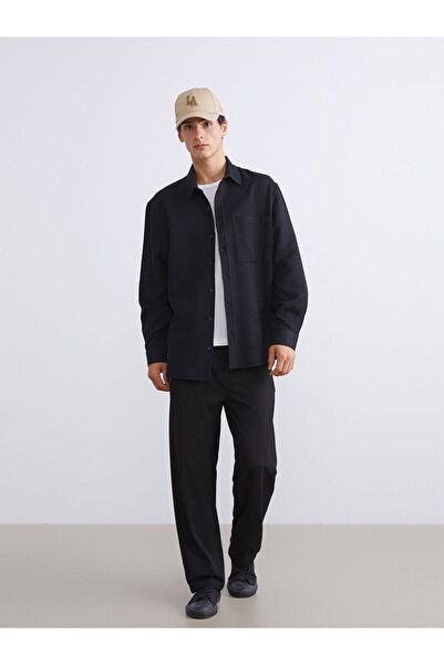 LC Waikiki Black Men's Trousers with Side Pockets and Elastic Waist