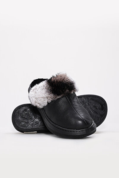 FAST STEP Γυναικείες παντόφλες σπιτιού από γνήσιο δέρμα και γούνα 733ZA001