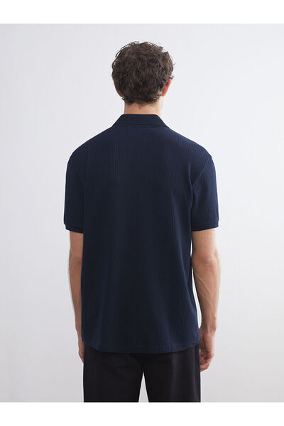 LC Waikiki Ανδρικό μπλουζάκι με γιακά πόλο LCW Vision Navy Blue