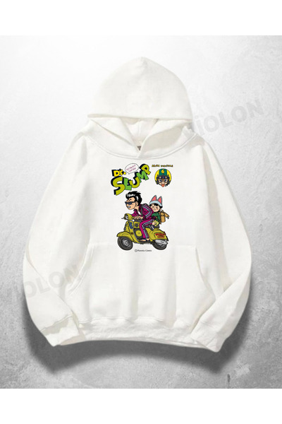 Bravebell سويت شيرت بقلنسوة كبير الحجم مطبوع عليه The Sus Scooter باللون الأب...