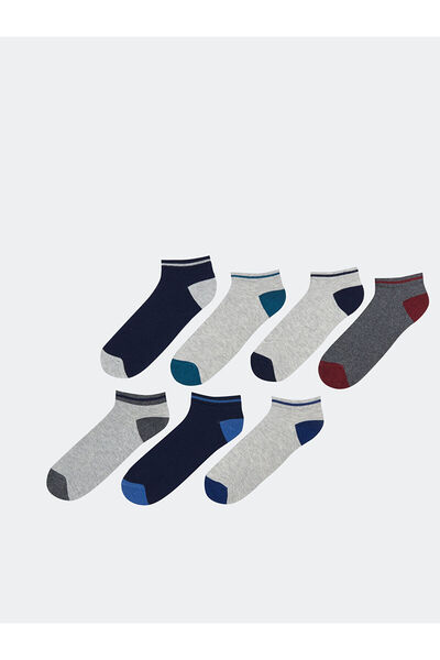 LC Waikiki New Season Color Block Men's Booties Socks 7-Pack