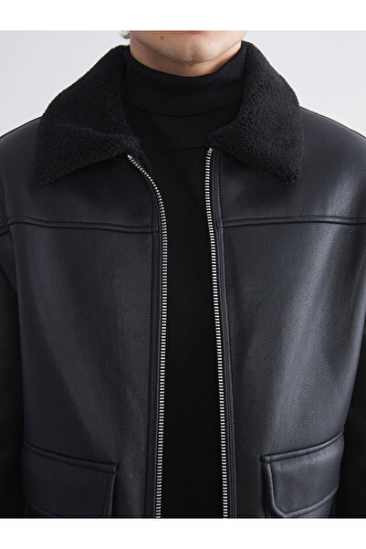 LC Waikiki Vizyon Yeni Sezon Standart Kalıp Erkek Deri Görünümlü Mont