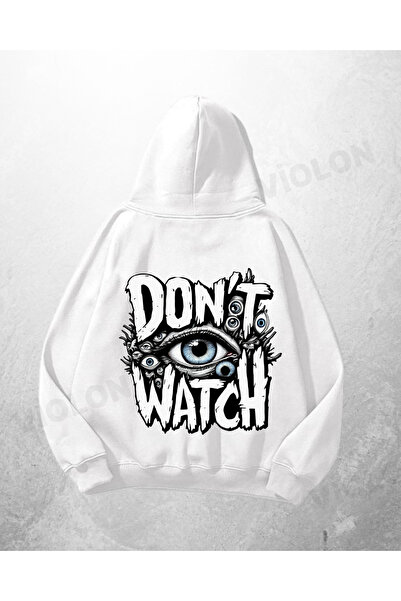 Violon Bela unisex majica sa kapuljačom "Don't Watch" Štampano Oversize kroj